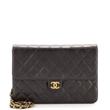 Chanel Vintage Clutch with Chain Quilted Leather Medium