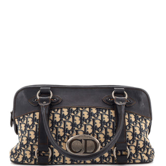 Christian Dior Vintage CD Satchel Diorissimo Canvas Large
