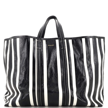 Balenciaga Barbes East West Shopper Tote Striped Leather Large