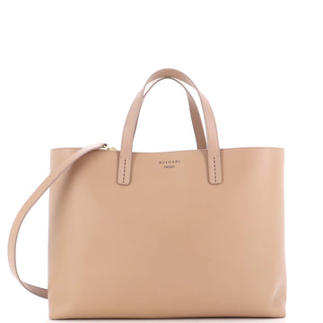 Bvlgari Fragment Convertible Open Tote Leather Medium