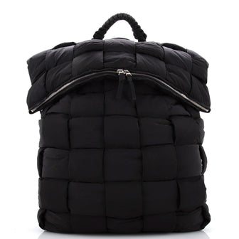 Bottega Veneta Fold-top Padded Backpack Intrecciato Nylon
