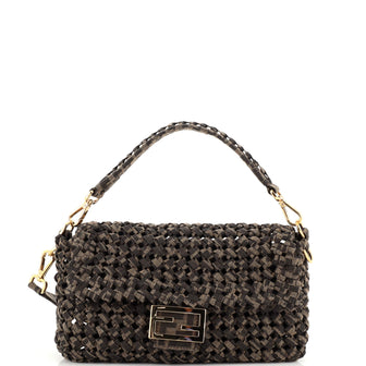 Fendi Baguette NM Bag Woven Zucca Canvas Medium