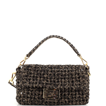 Fendi Baguette NM Bag Woven Zucca Canvas Medium