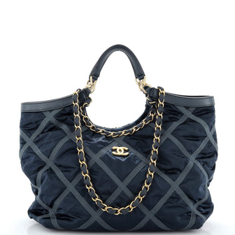 Chanel Maxi Shopping Bag Satin with Grosgrain