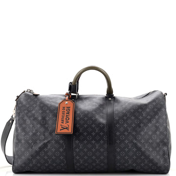 Louis Vuitton Keepall Bandouliere Bag Limited Edition Patchwork Monogram Eclipse 50