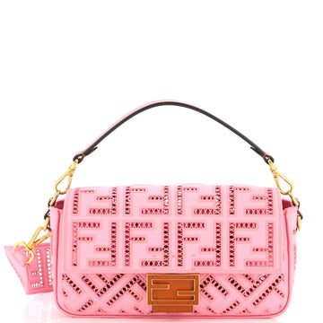 Fendi Baguette NM Bag FF Openwork Embroidered Canvas Medium