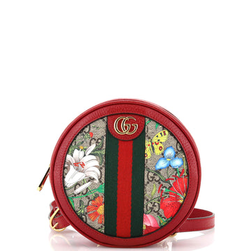 Gucci Ophidia Round Backpack Flora GG Coated Canvas Mini
