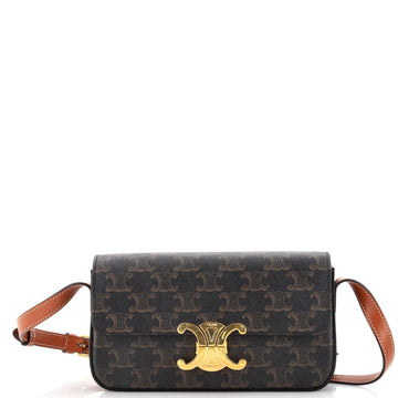 Celine Triomphe East-West Shoulder Bag Triomphe Coated Canvas