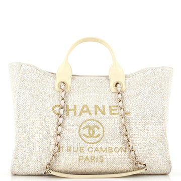 Chanel Deauville Tote Raffia with Glitter Detail Medium