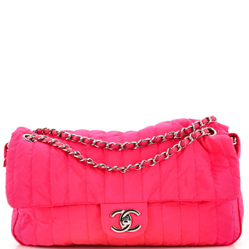Chanel Soft Shell Flap Bag Vertical Quilted Nylon Jumbo