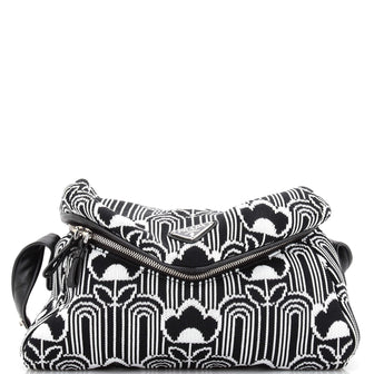 Prada Signaux Shoulder Bag Jacquard Knit Medium