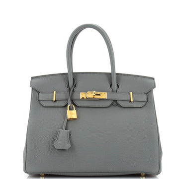 Hermes Birkin Handbag Green Togo with Gold Hardware 30