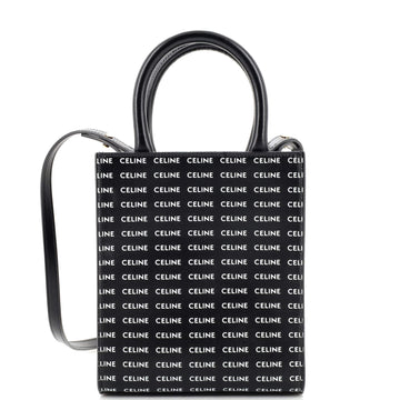 Celine Logo Vertical Cabas Tote Printed Coated Canvas Mini