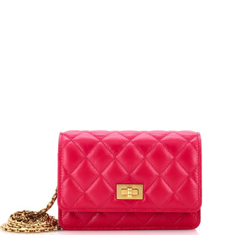 Chanel Reissue 2.55 Wallet on Chain Quilted Aged Calfskin Mini Pink  221769349
