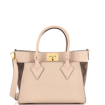 Louis Vuitton On My Side Tote Leather with Monogram Canvas PM