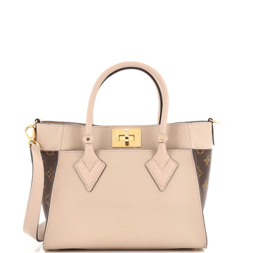 Louis Vuitton On My Side Tote Leather with Monogram Canvas PM