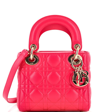 Christian Dior Lady Dior Bag Cannage Quilt Lambskin Mini