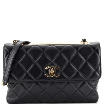 Chanel Trendy CC Flap Bag Quilted Lambskin Medium - Black with Gold  Hardware