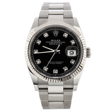 Rolex Oyster Perpetual Datejust Automatic Watch Stainless Steel and White Gold with Diamond Markers 36