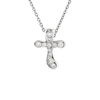 Tiffany & Co. Elsa Peretti Cross Pendant Necklace Platinum and Diamonds Small