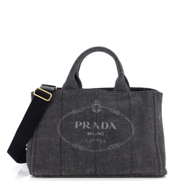 Prada Canapa Convertible Tote Denim Medium