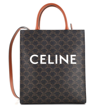 Celine Vertical Cabas Tote Triomphe Coated Canvas Small