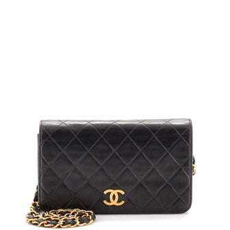 Chanel Vintage Full Flap Bag Quilted Lambskin Mini