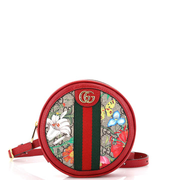 Gucci Ophidia Round Backpack Flora GG Coated Canvas Mini