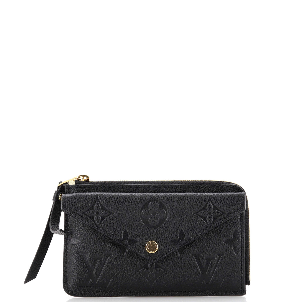 Louis Vuitton LV Monogram Empreinte Leather Card Case - Black