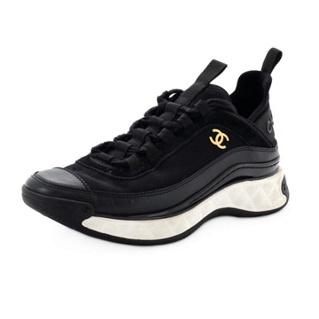Chanel Women's CC Cap Toe Logo Sneakers Suede and Mixed Fibers