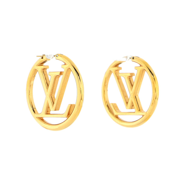 Louis Vuitton Louise Hoop Earrings Metal GM Gold 2218041