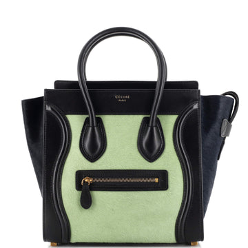 Celine Tricolor Luggage Bag Pony Hair and Leather Micro