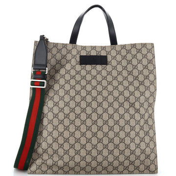 Gucci Convertible Soft Open Tote GG Coated Canvas Tall