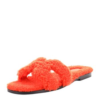 Hermes Women's Oran Sandals Shearling
