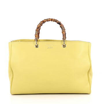 Gucci Bamboo Shopper Tote Leather Large Yellow 2218801