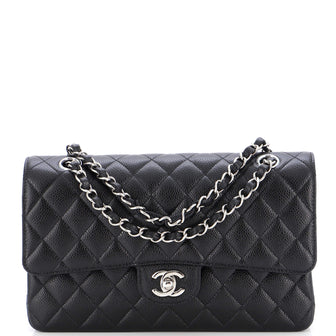 Chanel Classic Double Flap Bag Quilted Caviar Medium