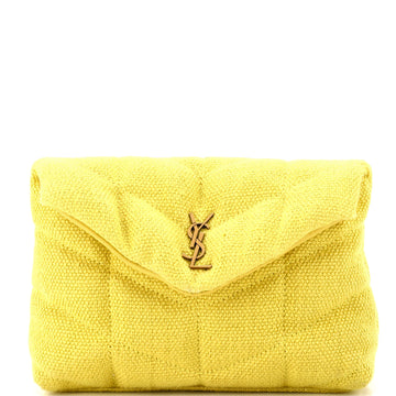 Saint Laurent LouLou Puffer Clutch Quilted Canvas Small