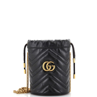 Gucci GG Marmont Bucket Bag Matelasse Leather Mini