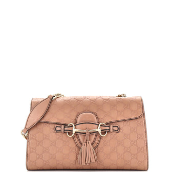 Gucci Emily Chain Flap Bag Guccissima Leather Medium
