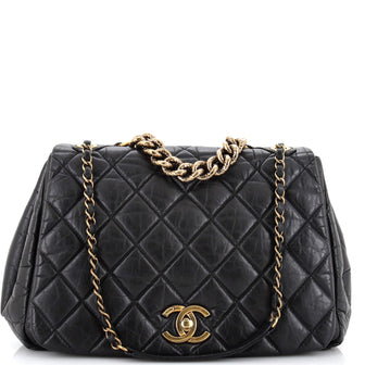 Chanel Pondichery Flap Bag Quilted Aged Calfskin Medium