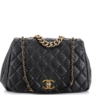 Chanel Pondichery Flap Bag Quilted Aged Calfskin Medium