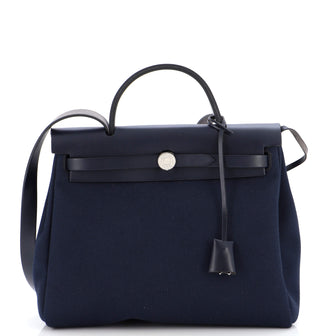 Hermes Herbag Zip Leather and Toile 31