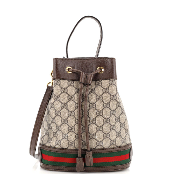Ophidia GG Mini Canvas Bucket Bag in Brown - Gucci