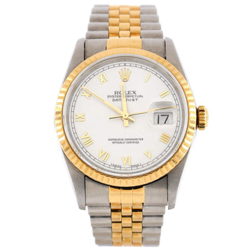 Rolex Oyster Perpetual Datejust Automatic Watch Stainless Steel and Yellow Gold 36