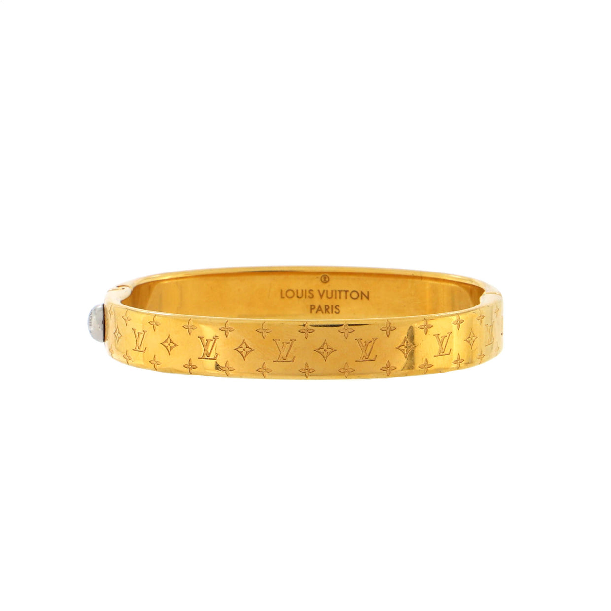 Louis Vuitton Nanogram Cuff Bracelet Metal Gold 2221792