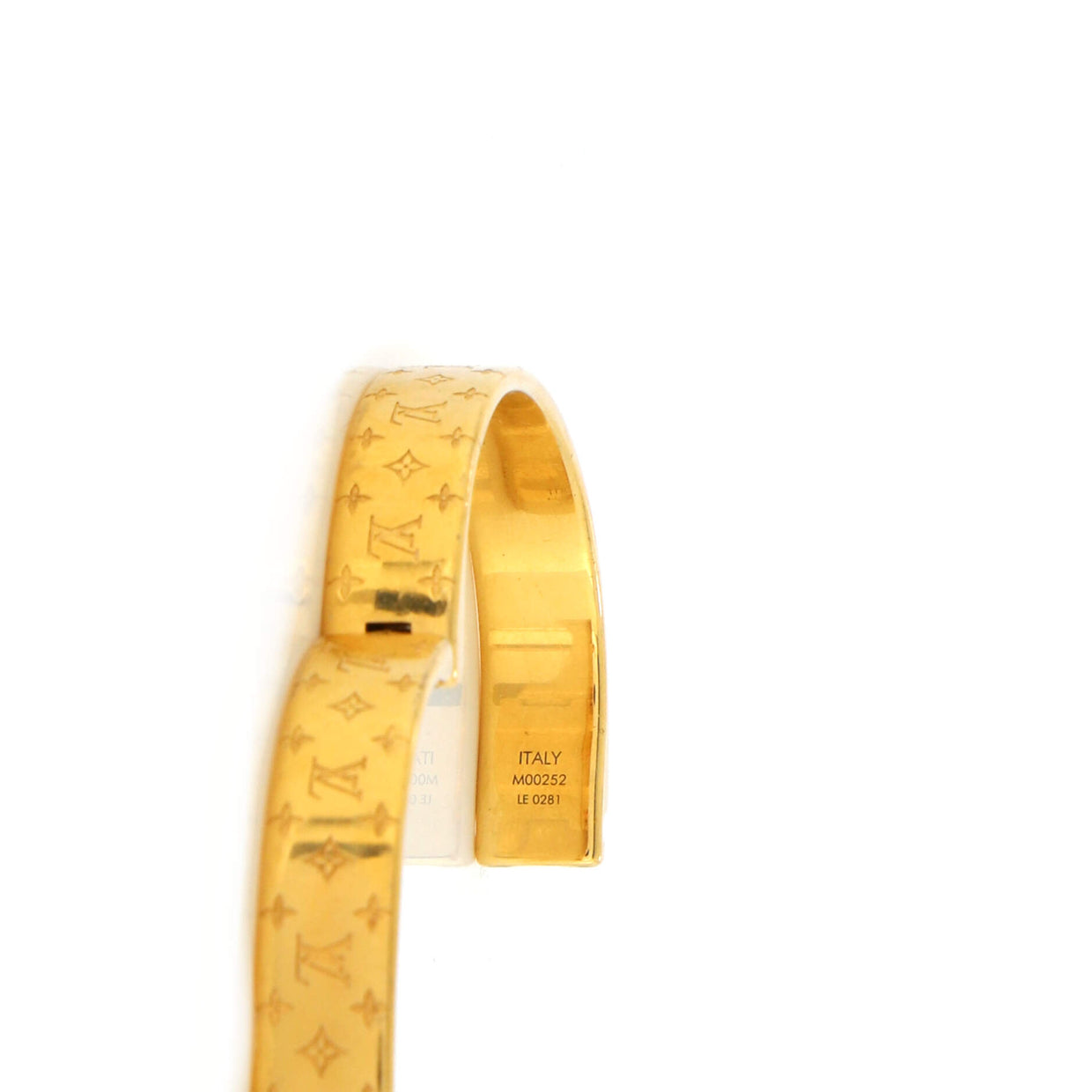 Louis Vuitton Nanogram Cuff Bracelet Metal Gold 2221792