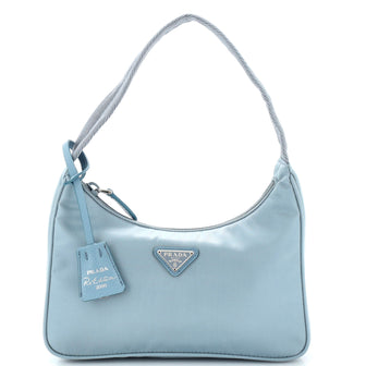 Prada Re-Edition 2000 Hobo Tessuto Mini Blue