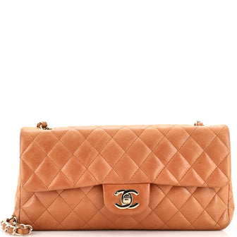Chanel Classic Single Flap Bag Quilted Lambskin East West
