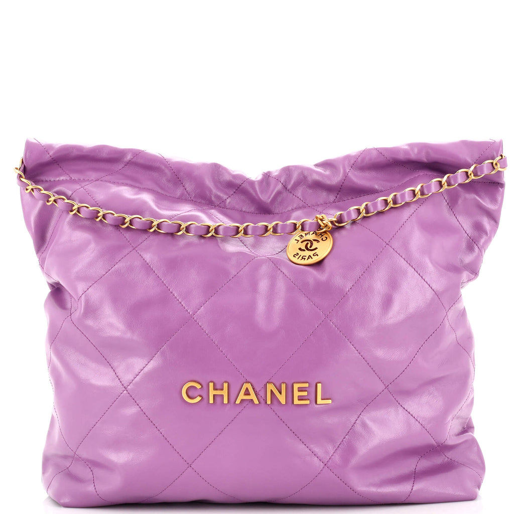 Chanel 22 Chain Hobo Quilted Calfskin Medium Purple 1515791