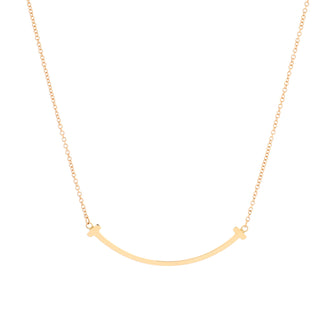 Tiffany & Co. T Smile Pendant Necklace 18K Rose Gold Small